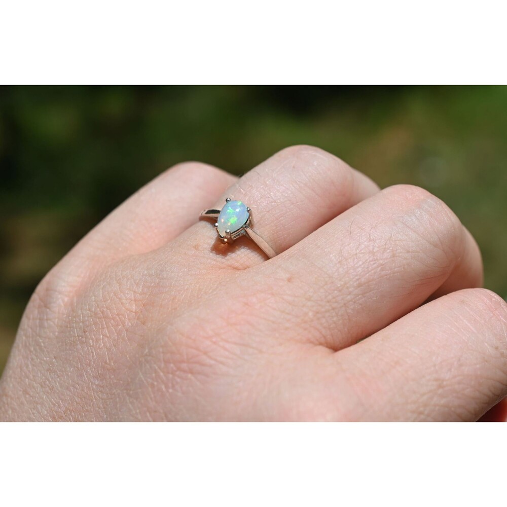 Opal ring, pear opal ring, natural opal, alternative engagement ring, jewelry fo